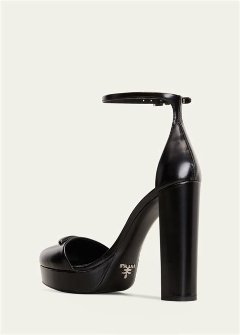 prada leather puffy logo platform pumps|prada pumps sale.